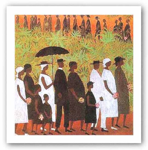 Ellis Wilson - Funeral Procession - Multicolor Art Print Poster, 27 x 30 inches, Unframed, Wall Mount, Hallway/Entryway