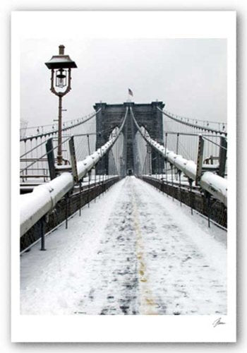 Brooklyn Bridge Snow by Igor Maloratsky - 19 x 13 inches - Fine Art Print / Poster