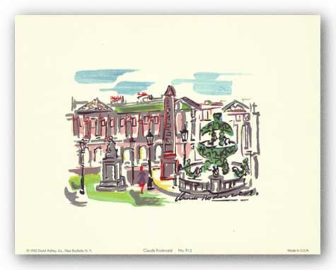 Bruce Teleky Parisian Street Scene #12 by Claude Rodewald 5.75"x8.25" Art Print Poster