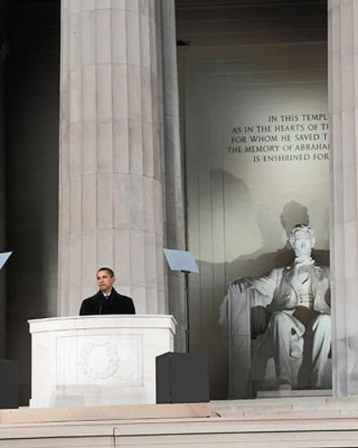 President Barack Obama at Lincoln Memorial, 2009 by McMahan Photo Archive 10"x8" Art Print Poster