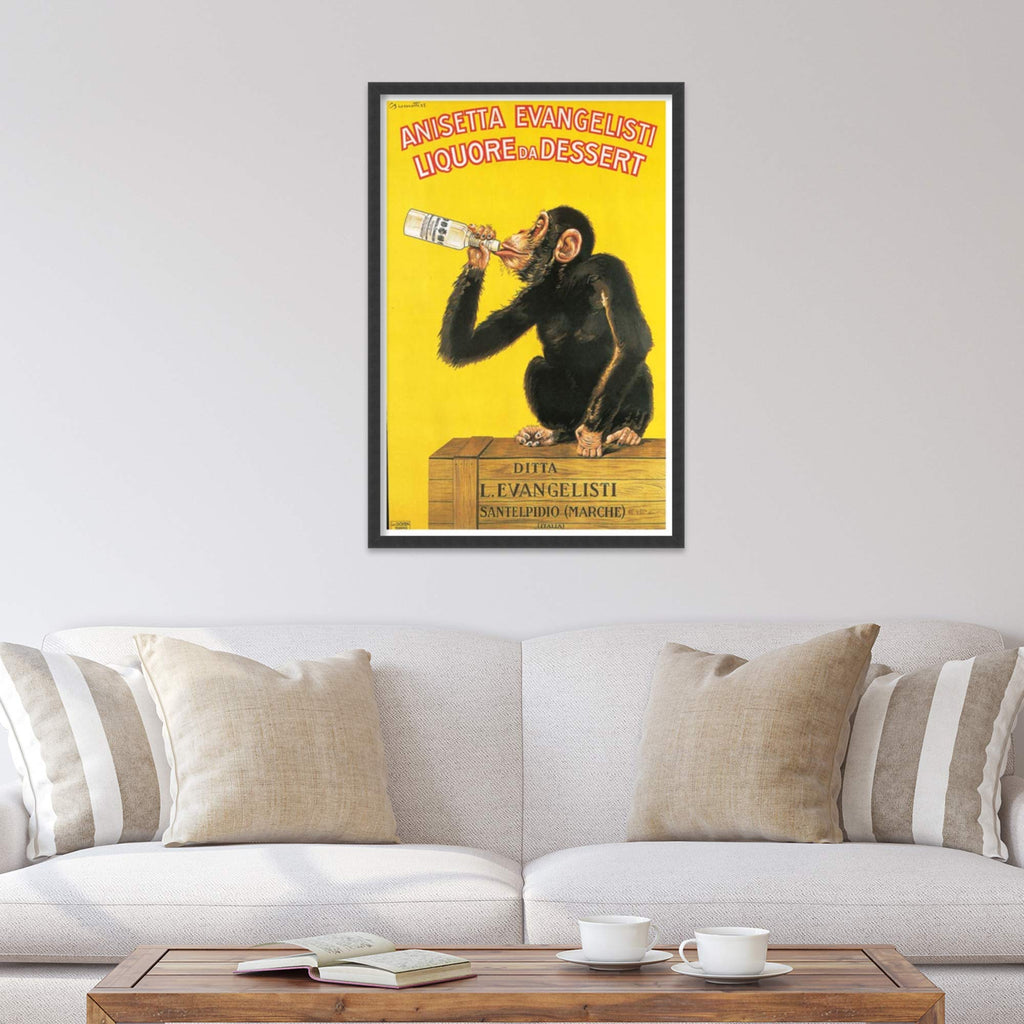 Framed Art Print, 'Anisetta Evangelisti Liquore da Dessert (ca. 1925)' by Carlo Biscaretti: Outer Size 25 x 37"
