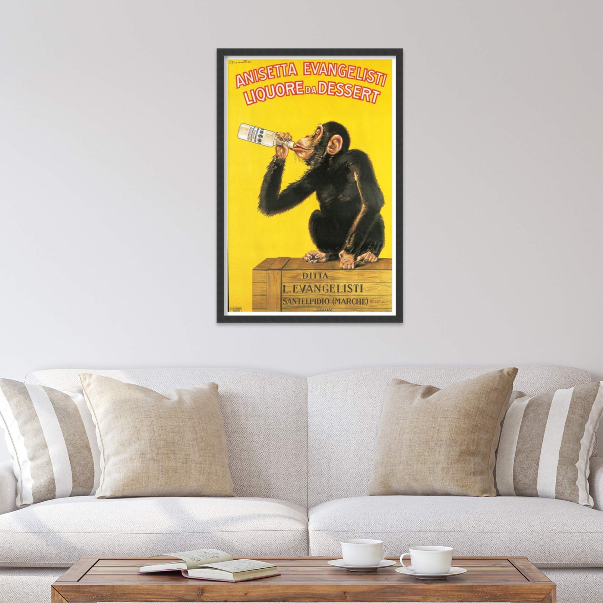 Framed Art Print, 'Anisetta Evangelisti Liquore da Dessert (ca. 1925)' by Carlo Biscaretti: Outer Size 25 x 37"