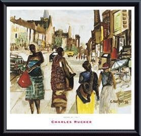 Barewalls Lenox at 136th, Framed Art Print by Charles Rucker