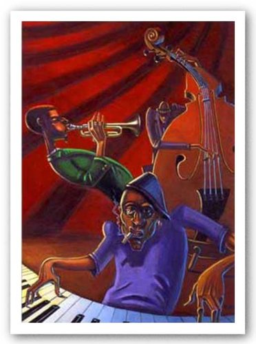 (24x36) Jazz Trio Justin BUA art print POSTER urban NYC RARE