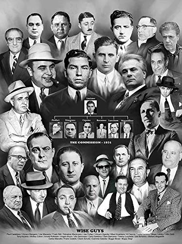 Wise Guys: La Cosa Nostra by Wishum Gregory (28x24 inches - Framed Art Print - Black Frame)