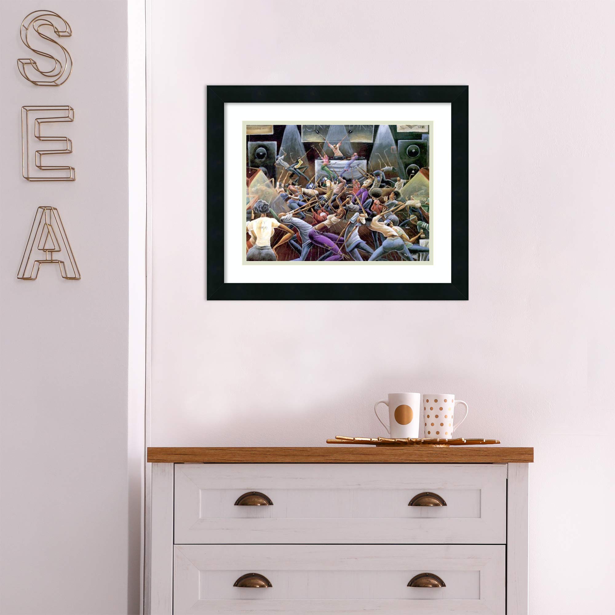 Framed Wall Art Print Jump Off by Frank Morrison 20.62 x 17.00 in.