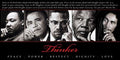 Thinker (Quintet): Peace, Power, Respect, Dignity, Love Art Poster Print, 36x18 King Obama Malcom X Mandela Marley