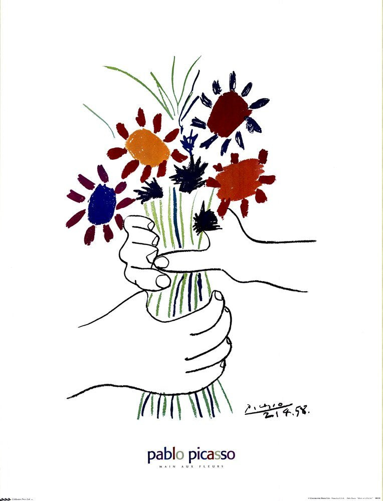 Main Aux Fleurs by Pablo Picasso Art Print, 24 x 32 inches