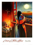 Amor a Todas Horas (Love at all Hours) Mother and Child Art Print Poster by Simon Silva, Overall Size: 24x32, Image Size: 21.5x25.5