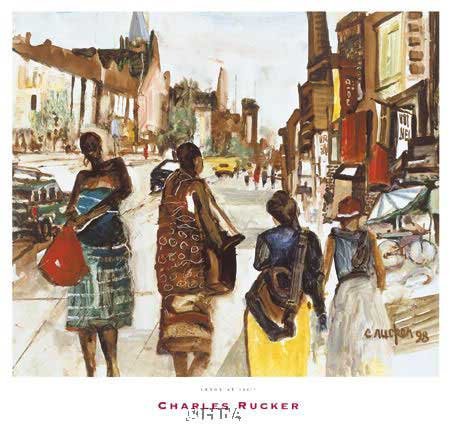 Lenox at 136th by Charles Rucker 14"x12" Art Print Poster