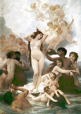 The Birth of Venus by William-Adolphe Bouguereau - 33 3/4 x 24 1/8 inches - Fine Art Print / Poster