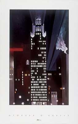 Radiator Building, Night, New York, 1927 by Georgia O'Keeffe - 38 x 24 inches - Fine Art Print / Poster