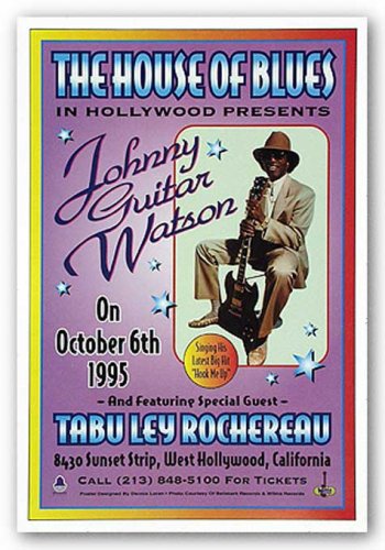 Bruce Teleky Johnny Guitar Watson, The House of Blues, Hollywood, 1995 by Dennis Loren 19.5"x13.5"