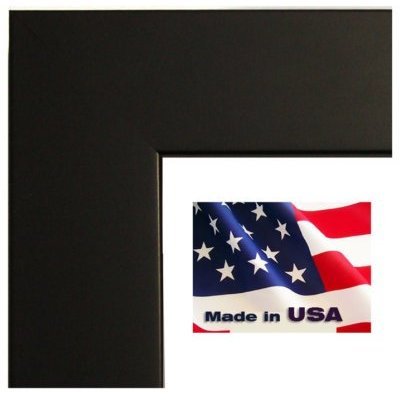 15x20 Custom Made to Order Matte Black PICTURE POSTER FRAME Solid Wood (2) Two inch WIDE MOULDING