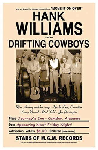 Hank Williams and His Drifting Cowboys, Alabama, 1947 by Anonymous - 24 x 17 inches - Fine Art Print / Poster