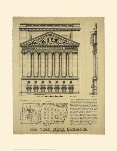 New York Stock Exchange - Poster by Roger Vilar (14 x 18)