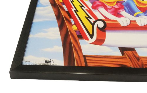 Bruce Teleky Walt Disney Poster Mickey & Friends: Rollercoaster Framed Children's Movie Print Poster Custom Made Real Wood Modern Charcoal Frame (17 1/8 x 21 1/8")