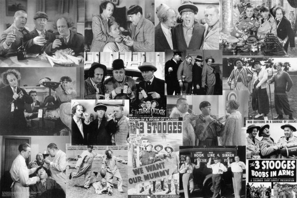Three Stooges: Movie Collage Art Print Poster by Anonymous, 36" x 24"