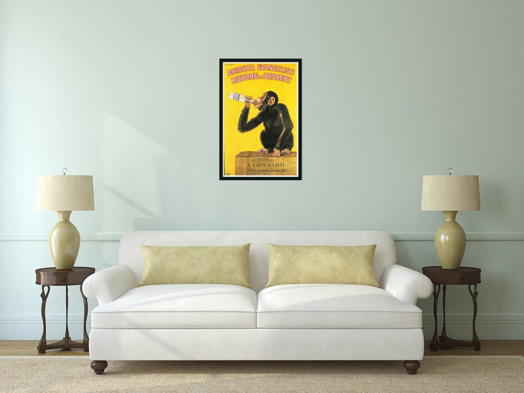 Framed Art Print, 'Anisetta Evangelisti Liquore da Dessert (ca. 1925)' by Carlo Biscaretti: Outer Size 25 x 37"