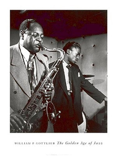 Bruce Teleky Coleman Hawkins and Miles Davis by William Gottlieb 32"x24" Art Print Poster