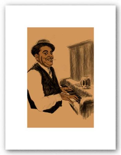 Bruce Teleky Fats Waller - Signed Giclee by Clifford Faust 12"x8" Art Print Poster