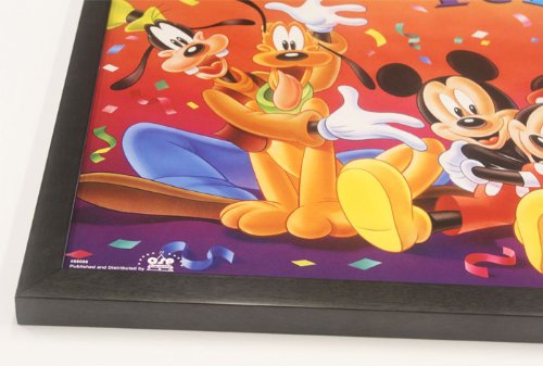 Bruce Teleky Walt Disney Poster Mickey & Friends: Best Friends Framed Children's Movie Print Poster Custom Made Real Wood Modern Charcoal Frame (21 1/8 x 17 1/8")