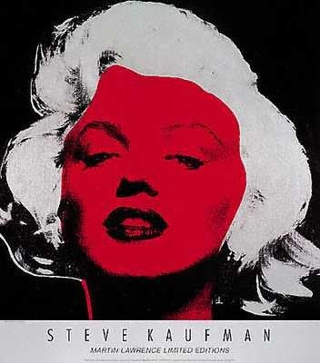 Art Poster Print - Marilyn (Black) - Artist: Steve Kaufman - Poster Size: 27 X 30 inches