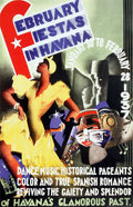 Poster February Fiestas Havana, Cuba 1937 Vintage Travel (17 x 26)