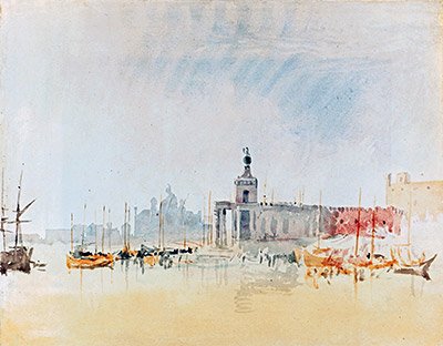TOPofART Joseph Mallord William Turner (Venice: The Punta Della Dogana with The Zitelle in The Distance, 1819) Print on Fine Art Paper Reproduction (8.8x11.2 in) (22.3x28.5 cm)