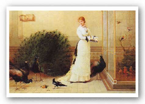 In the Conservatory by Heywood Hardy 20"x30" Art Print Poster