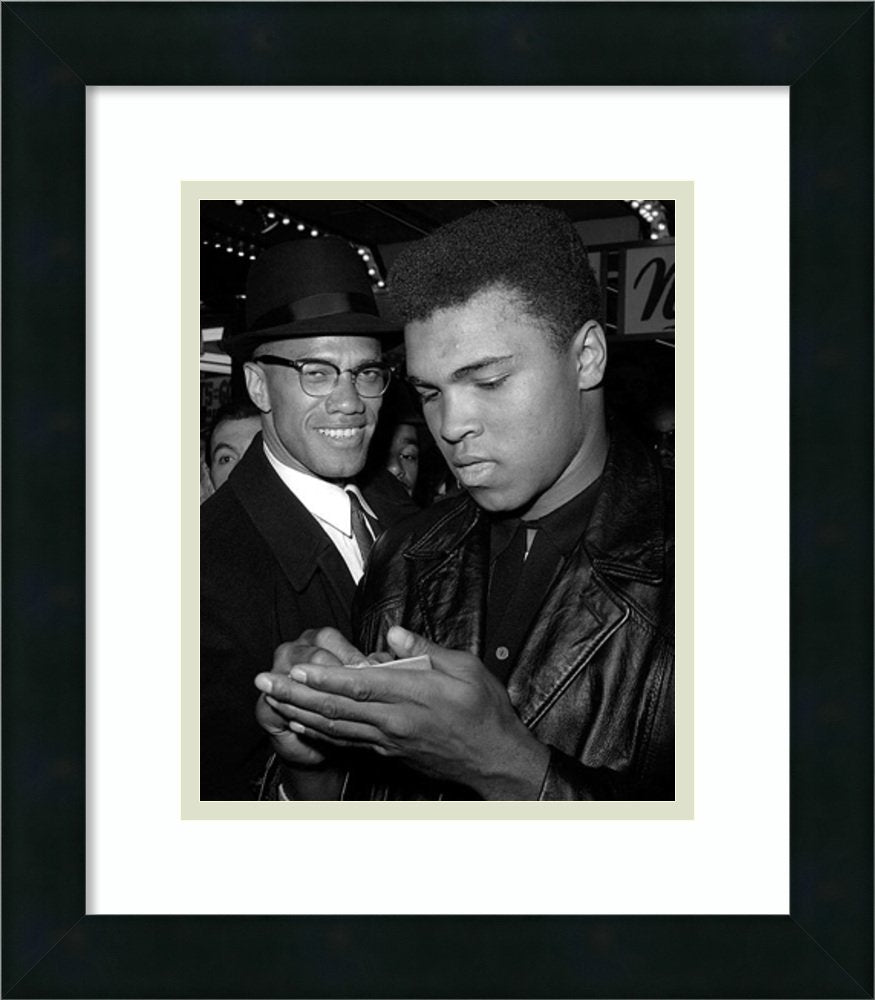Framed Wall Art Print Muhammad Ali and Malcolm X, NYC, March 1, 1964 by McMahan Photo Archive 14.25 x 16.25 in.