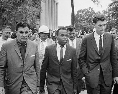 James Meredith, First African American Student at University of Mississippi, with US Marshals, 1962 Art Poster Print