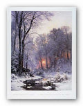 A Twilit Wooded River in the Snow by Ander Anderson-Lunby 27.5"x21" Art Print Poster
