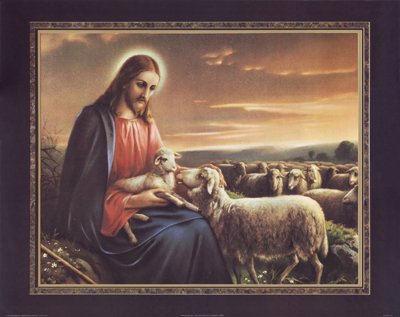 Jesus with Lamb Poster Print by Thomas L. Cathey Collection (28 x 22)