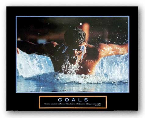 Goals - Swimmer by Motivational 22"x28" Art Print Poster