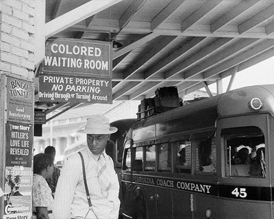 Bruce Teleky Segregated Bus Stop Durham North Carolina 1940 by McMahan Photo Archive 10"x8" Art Print Poster