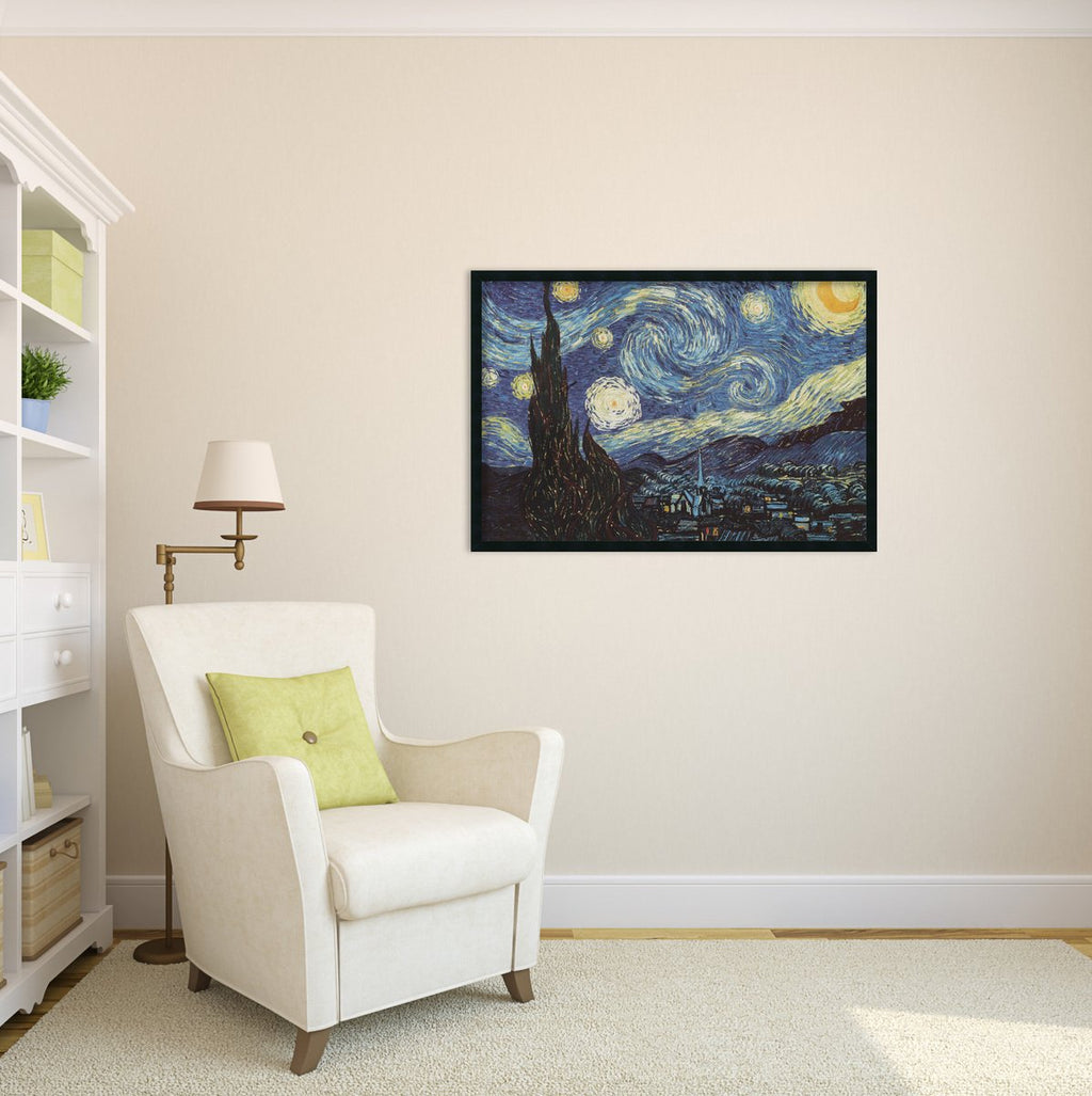 Framed Art Print, 'The Starry Night, June 1889' by Vincent van Gogh: Outer Size 37 x 25"