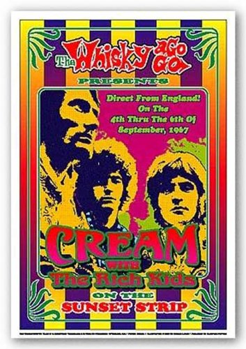 Cream, 1967: Whisky-A-Go-Go, Los Angeles by Dennis Loren 19 1/2"x13 1/2" Art Print Poster