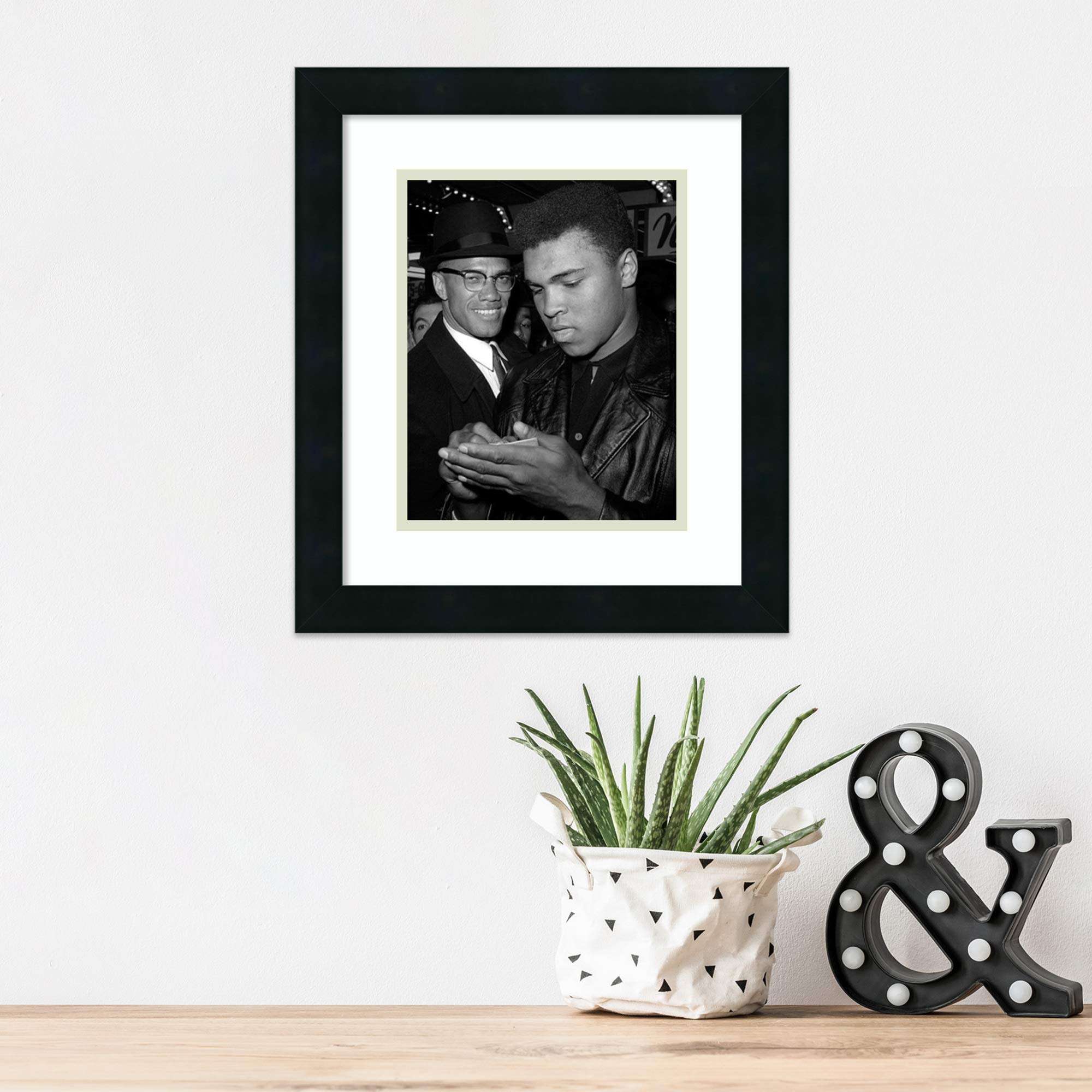 Framed Wall Art Print Muhammad Ali and Malcolm X, NYC, March 1, 1964 by McMahan Photo Archive 14.25 x 16.25 in.