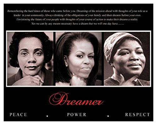 Dreamer (Trio): Peace, Power, Respect Art Poster Print (Overall Size: 10x8) (Image Size: 9.5x7.5) King Obama Shabazz