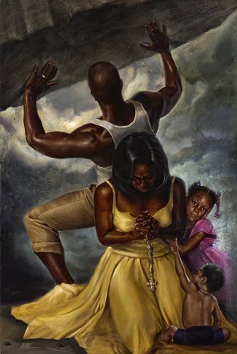 Behind Every Great Man - by WAK Kevin A. Williams 36x24 Black Art Print Poster African-American