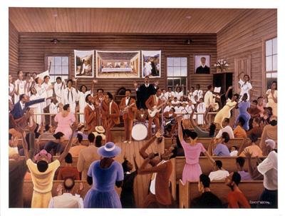 Gospel Travellers by Ernest Watson. Size: 35 inches width by 26.5 inches height. Best Quality Art Print Poster.