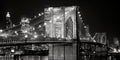 Barewalls Brooklyn Bridge at Night, Art Poster by Jet Lowe