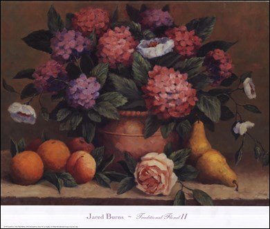 Traditional Floral II Art Poster PRINT Jared Burns 24x20