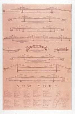 East River Bridges NY by Craig Holmes - 40 x 26 inches - Fine Art Print / Poster