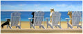 Beach Chair Tails #2 by Carol Saxe 20x8 Coastal Dogs Art Print Poster