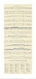 artworkforless.com Pittsburgh Bridges by Joseph Boquiren - 37 x 17 inches - Fine Art Print/Poster