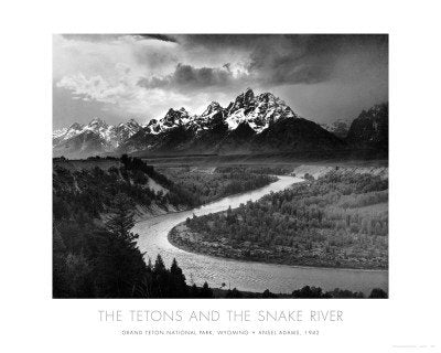 Tetons and Snake River - Poster by Ansel Adams (31 x 26)