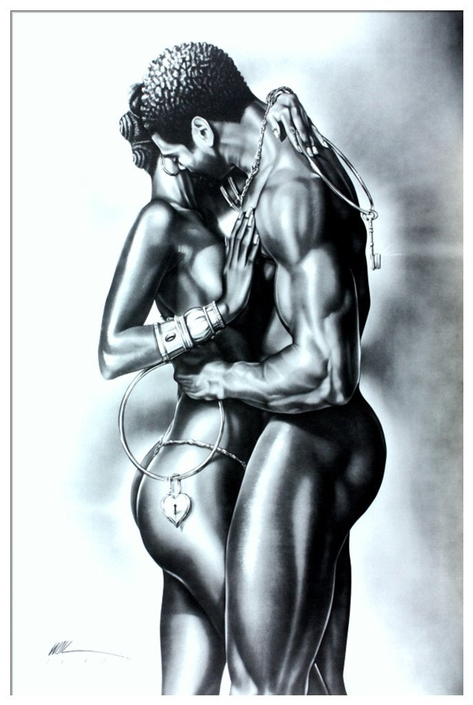 Exchange by WAK Kevin A. Williams 24x32 Black Art Print Poster African-American Black Framed Wood Composite MDF