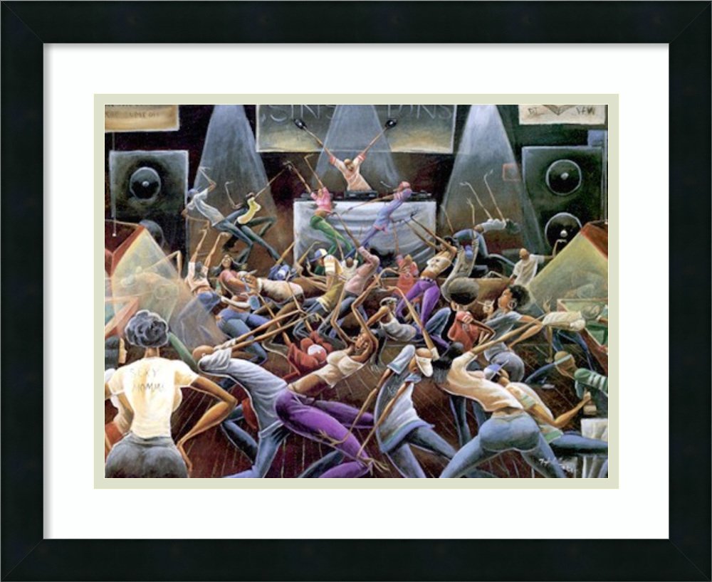Framed Wall Art Print Jump Off by Frank Morrison 20.62 x 17.00 in.